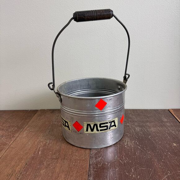 Leyse Aluminum Co MSA orange Sticker Metal bucket Coal Miner Railroad‎ VINTAGE - Picture 6 of 12